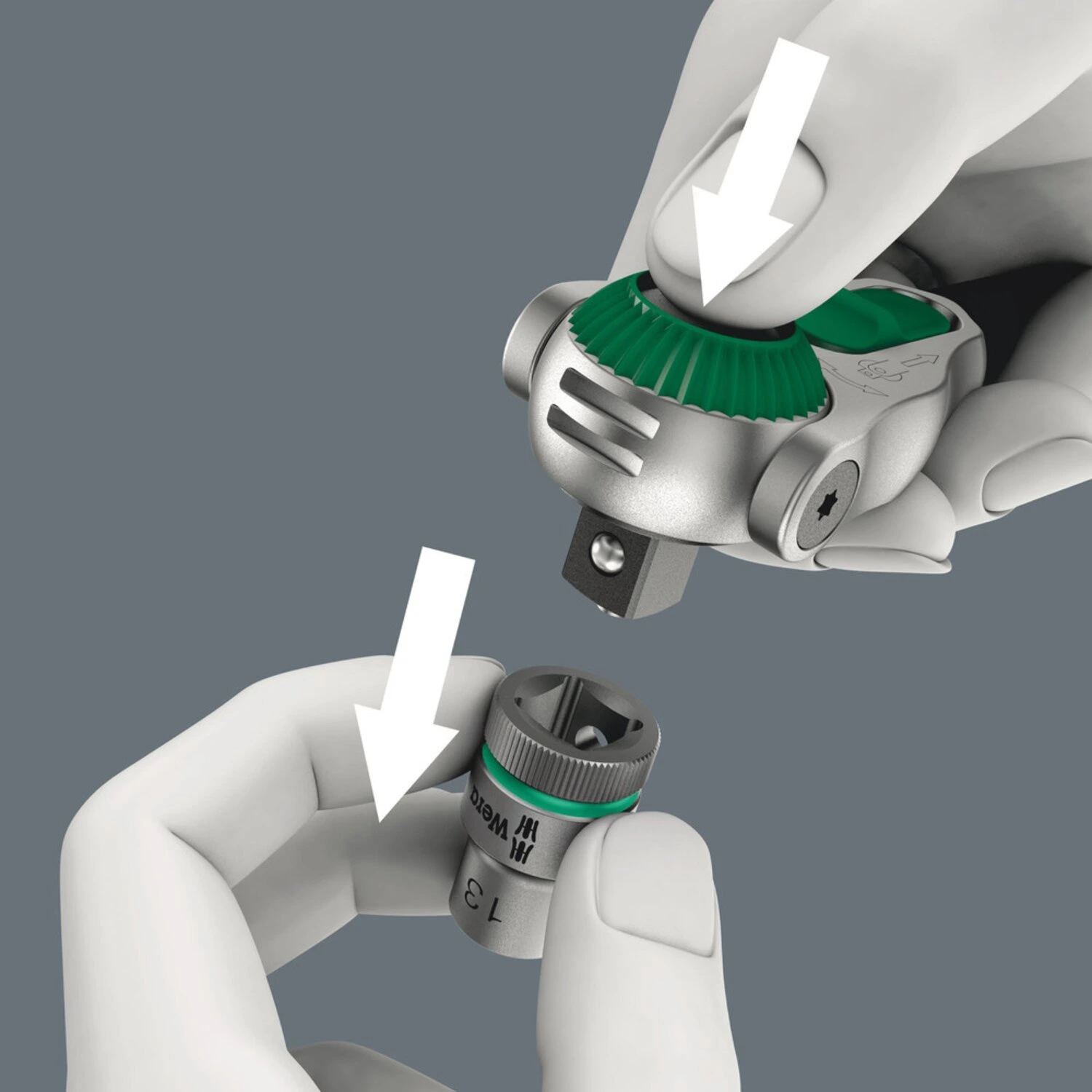 Wera Zyklop speed ratchet 1/4" drive, Green, 152 mm