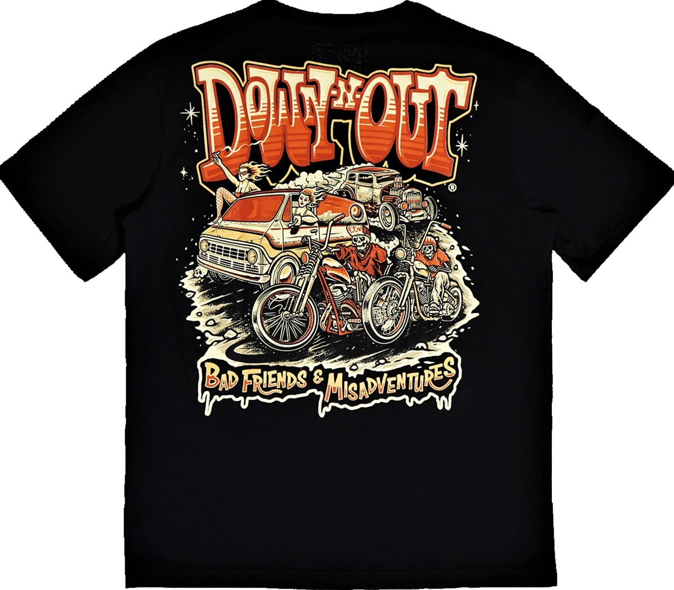 Down-n-Out DNO 4 Life t-shirt, Black, 2XL