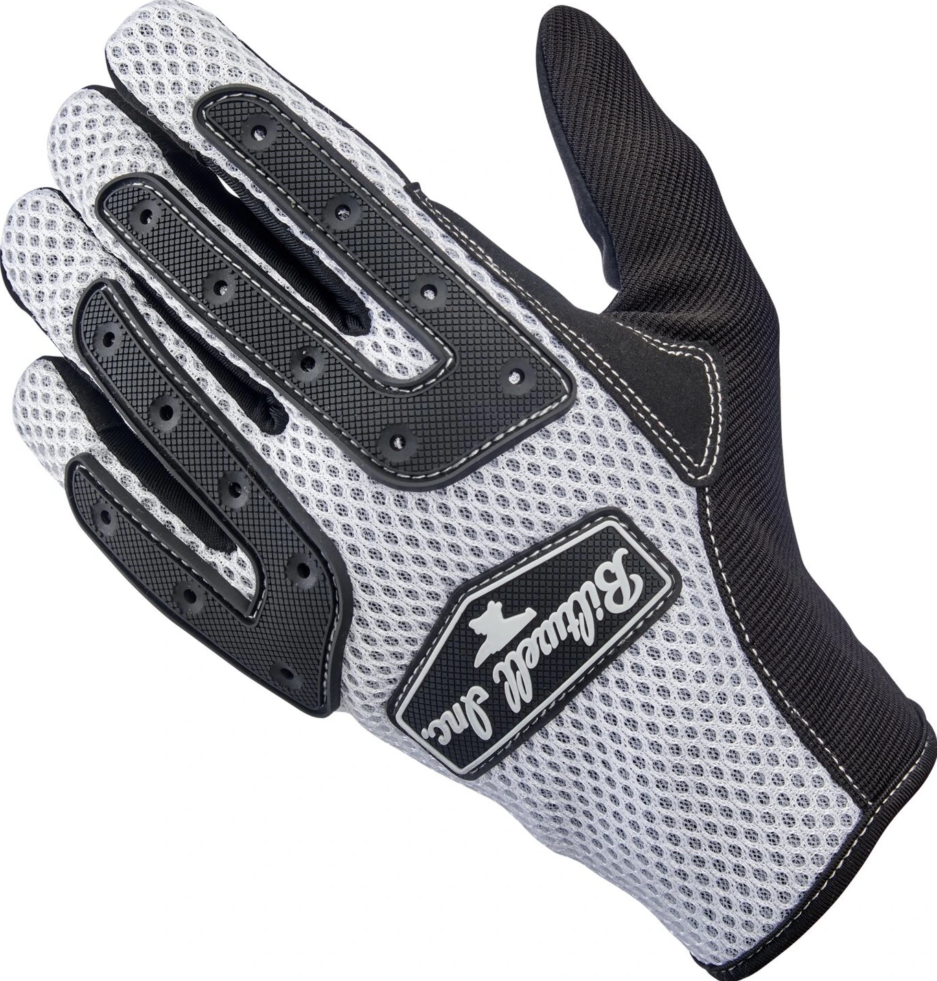 Biltwell Anza gloves, white, Black, XS