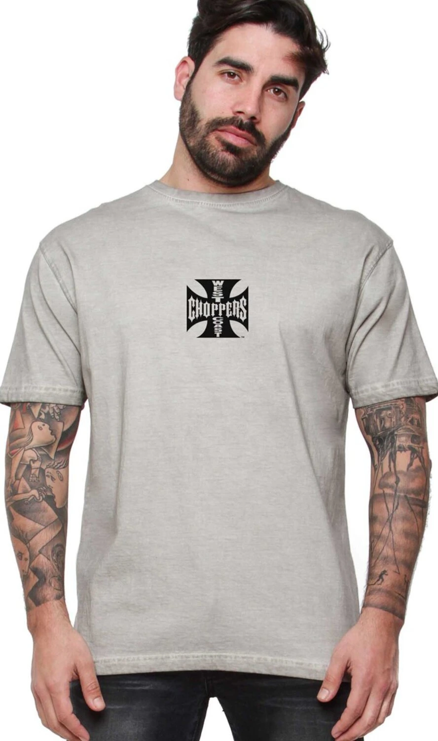 WCC OG Lbc Cross t-shirt, vintage Gray, gray wash, S