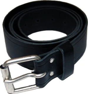 Leather belt with buckle