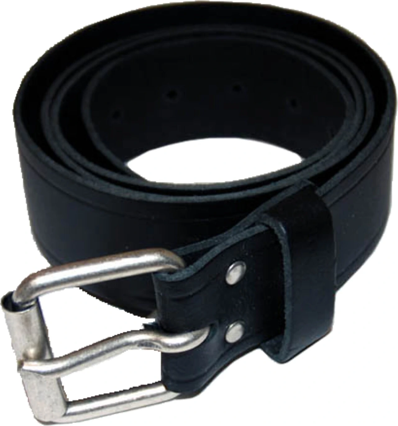 Leather belt with buckle, Black