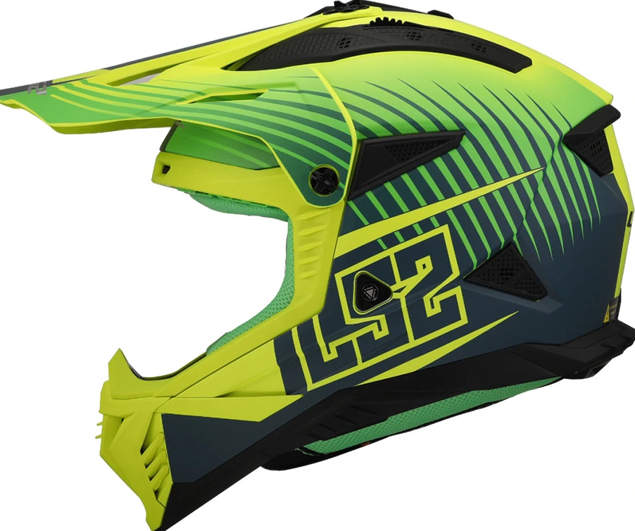 LS2 MX708 FAST II DUCK helmets - M, Matt H-V Green H-V Yellow