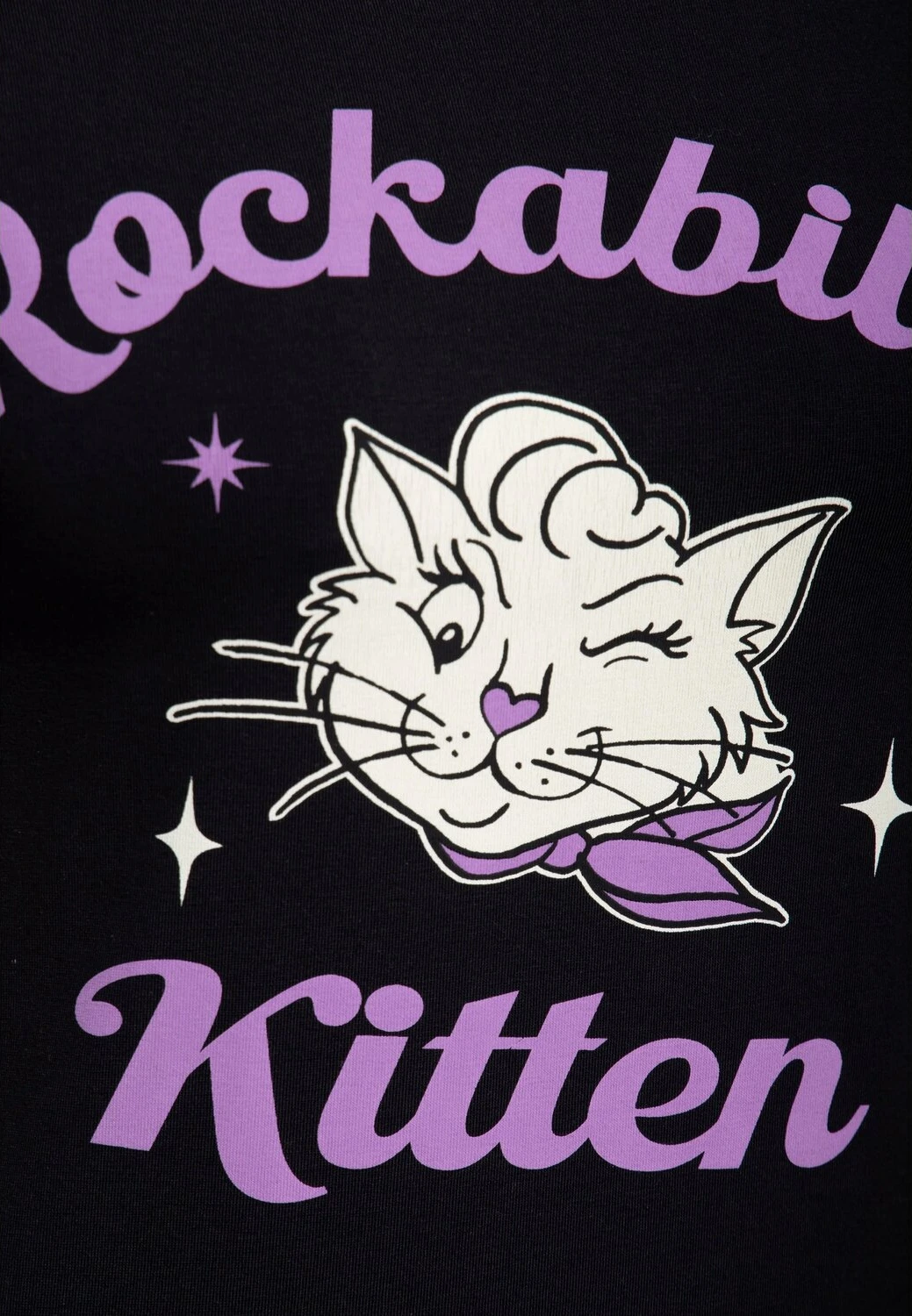 Queen Kerosin Rockabilly Kitten t-shirt, Black, M