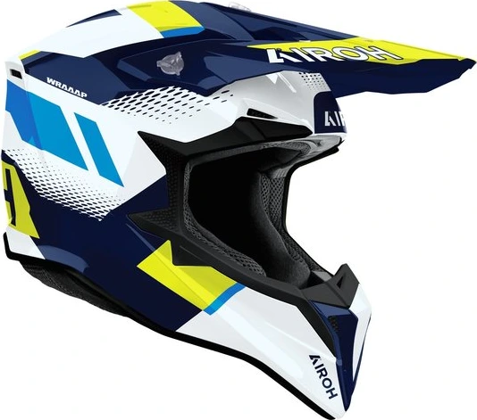 Airoh Helmet Wraaap Vision Yellow/Blue gloss, S
