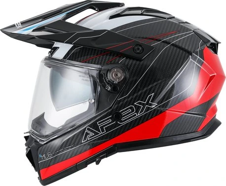 APEX Helmet AC500 Carbon Sahara White/red/blue glossy S