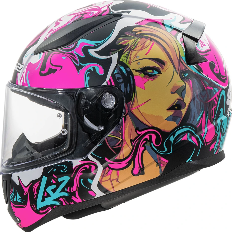 LS2 FF353 RAPID II CYBERG Helmet - Matt Purple Cyan, S