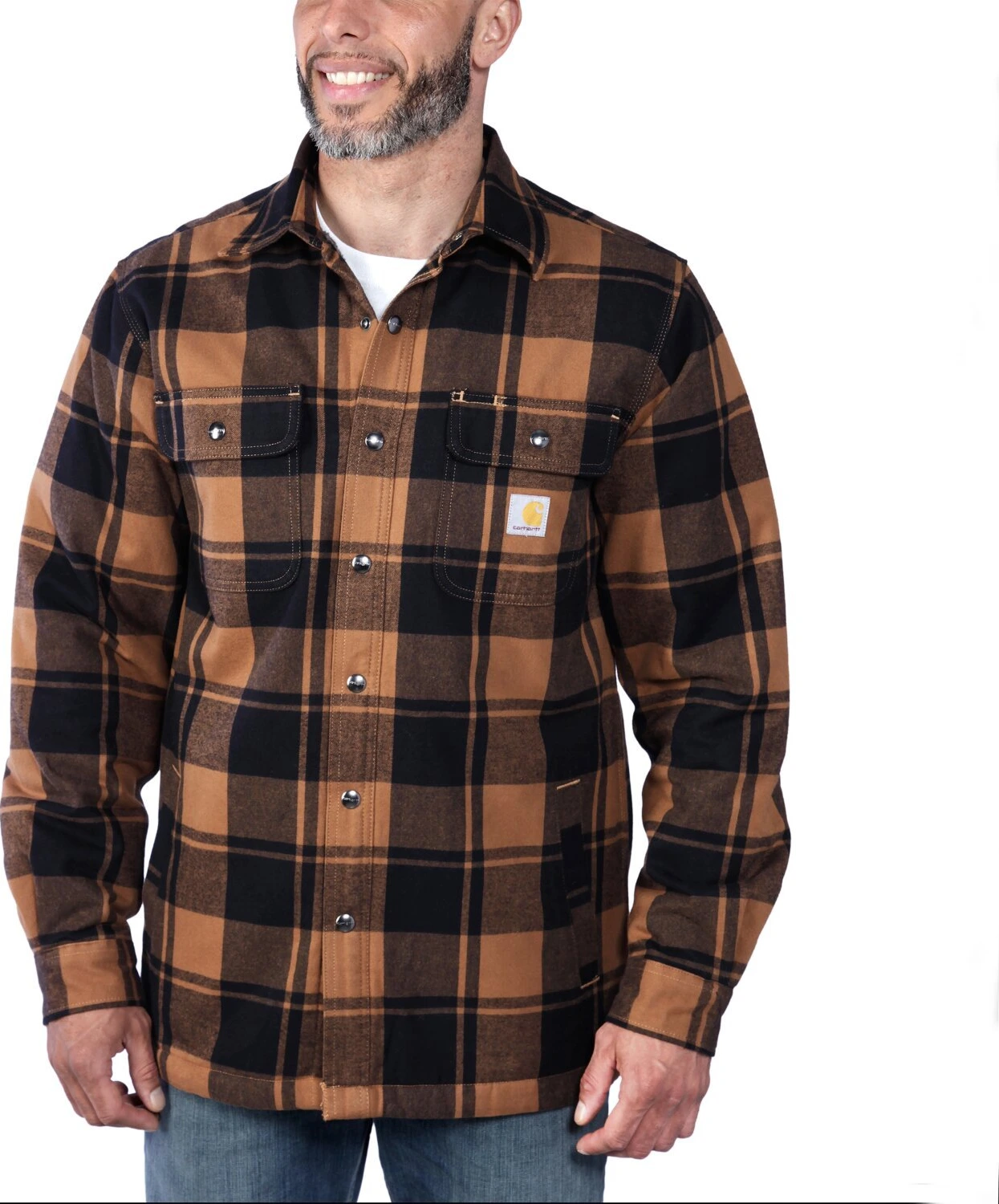 Carhartt Flannel sherpa-lined shirt Carhartt brown, XL