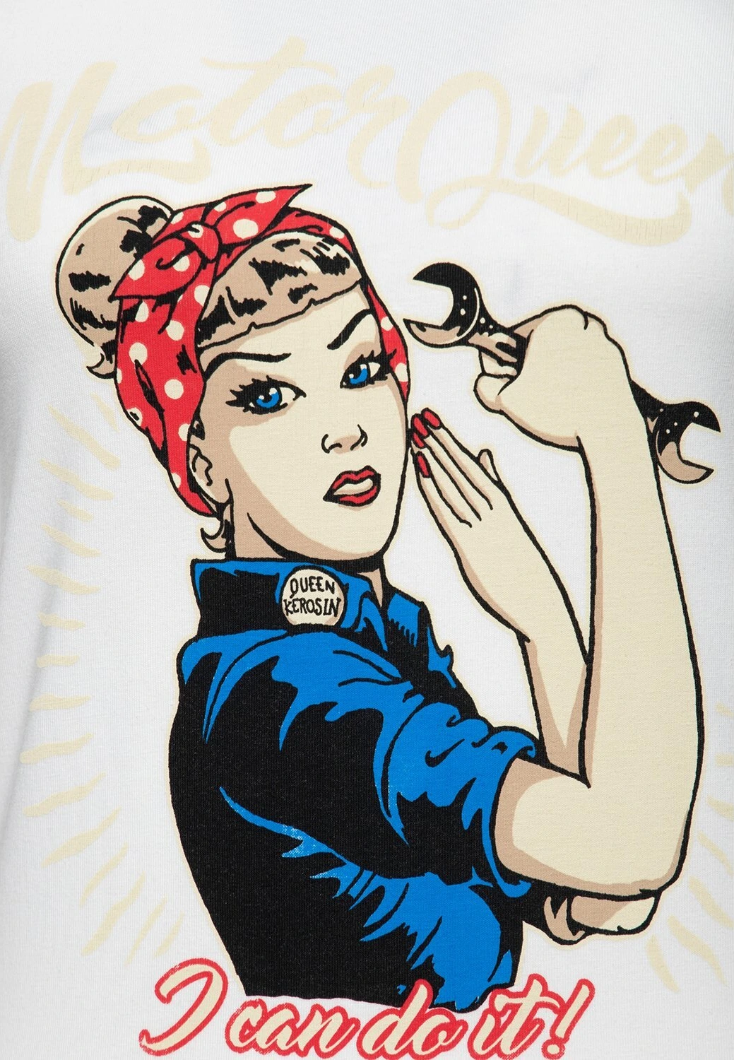 Queen Kerosin Motor Queen I Can Do It t-shirt, off White, White, XS