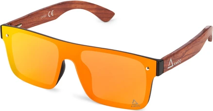 AMOQ Burst Sunglasses PLRZD Wood-Red mirror