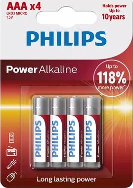 Philips baterija LR03 / AAA Power Alkaline B4 (4 vnt.)