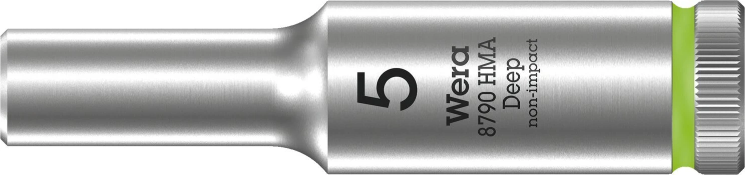 Wera, deep socket size 5mm, Black, Chrome