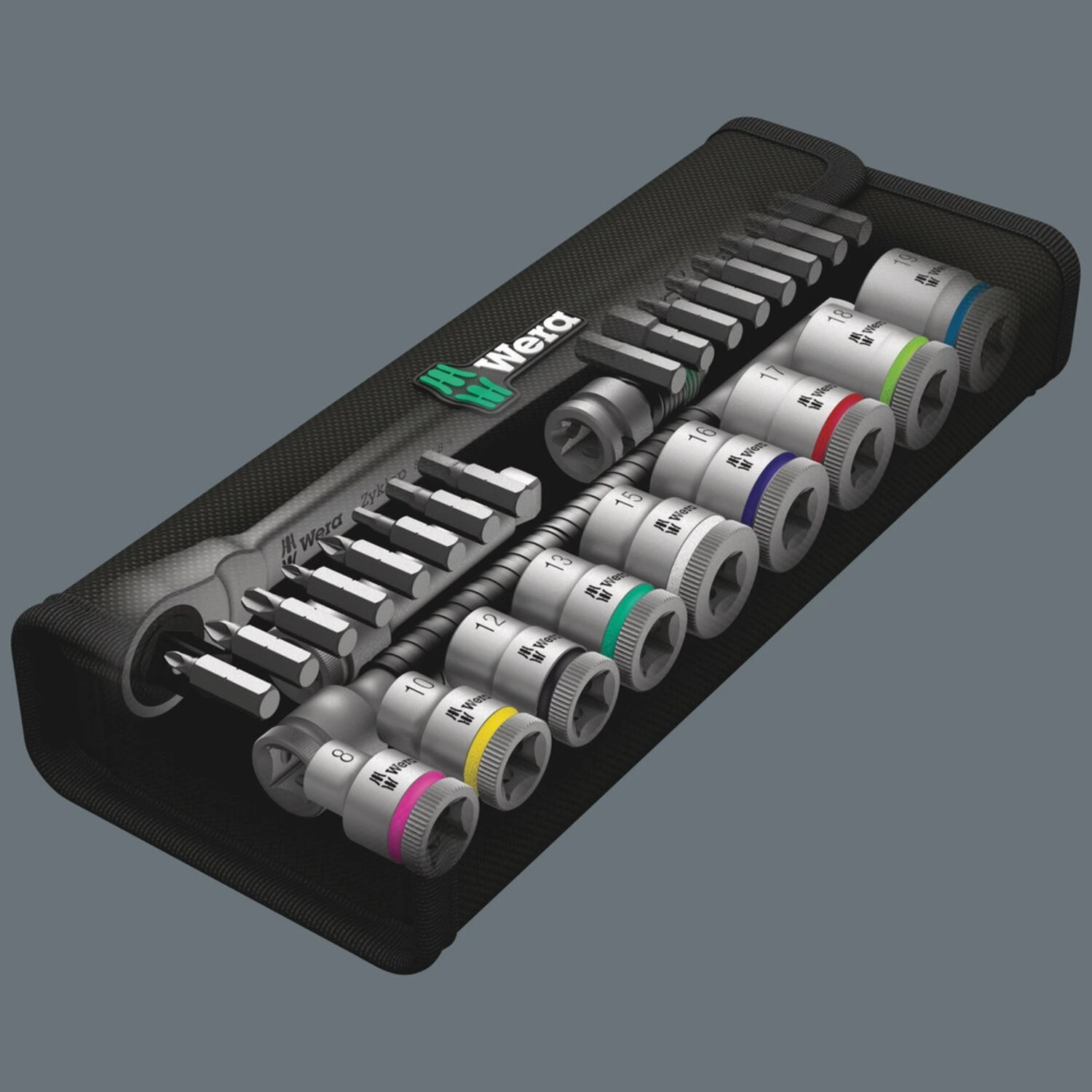 Wera Zyklop metal ratchet kit 29 pcs. 3/8" drive - Metric, Chrome