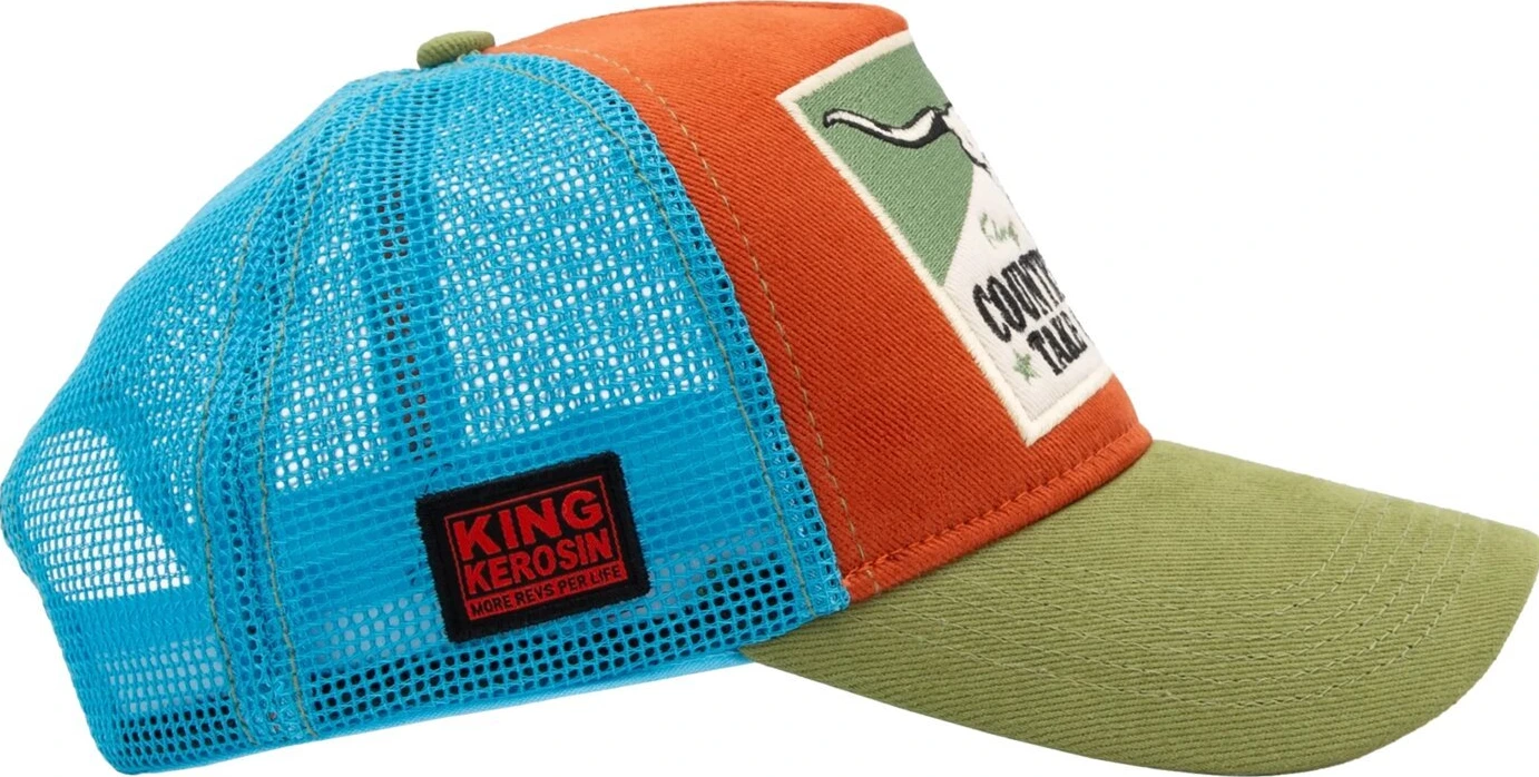 King Kerosin Country Roads cap, Orange, green