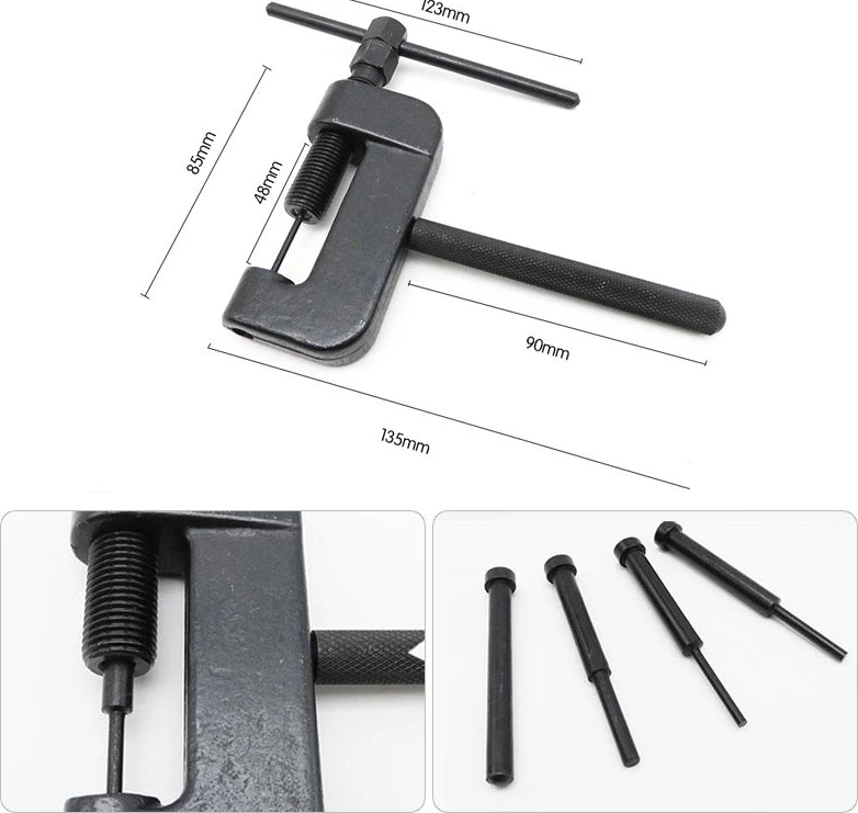 Chain breaker and riveting tools