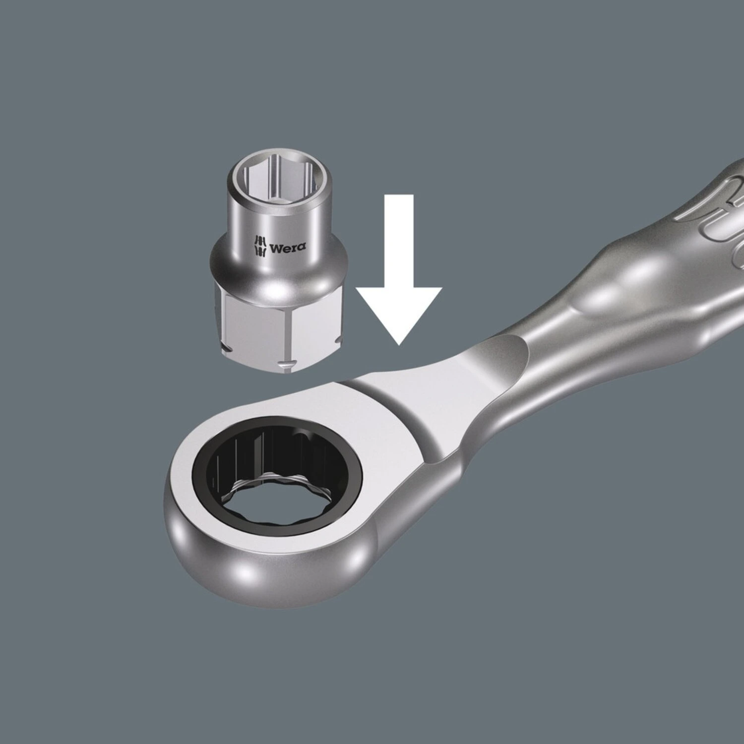 Wera Zyklop ratchet kit Kraftform Mini 2, 1/4" drive Metric, Black, Chrome