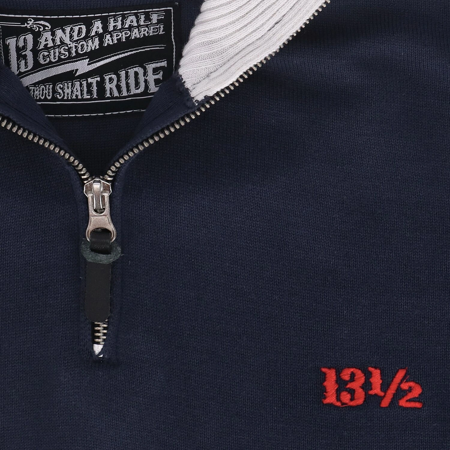 13 1/2 Outlaw half-zip sweater, Navy, offwhite Navy, 2XL
