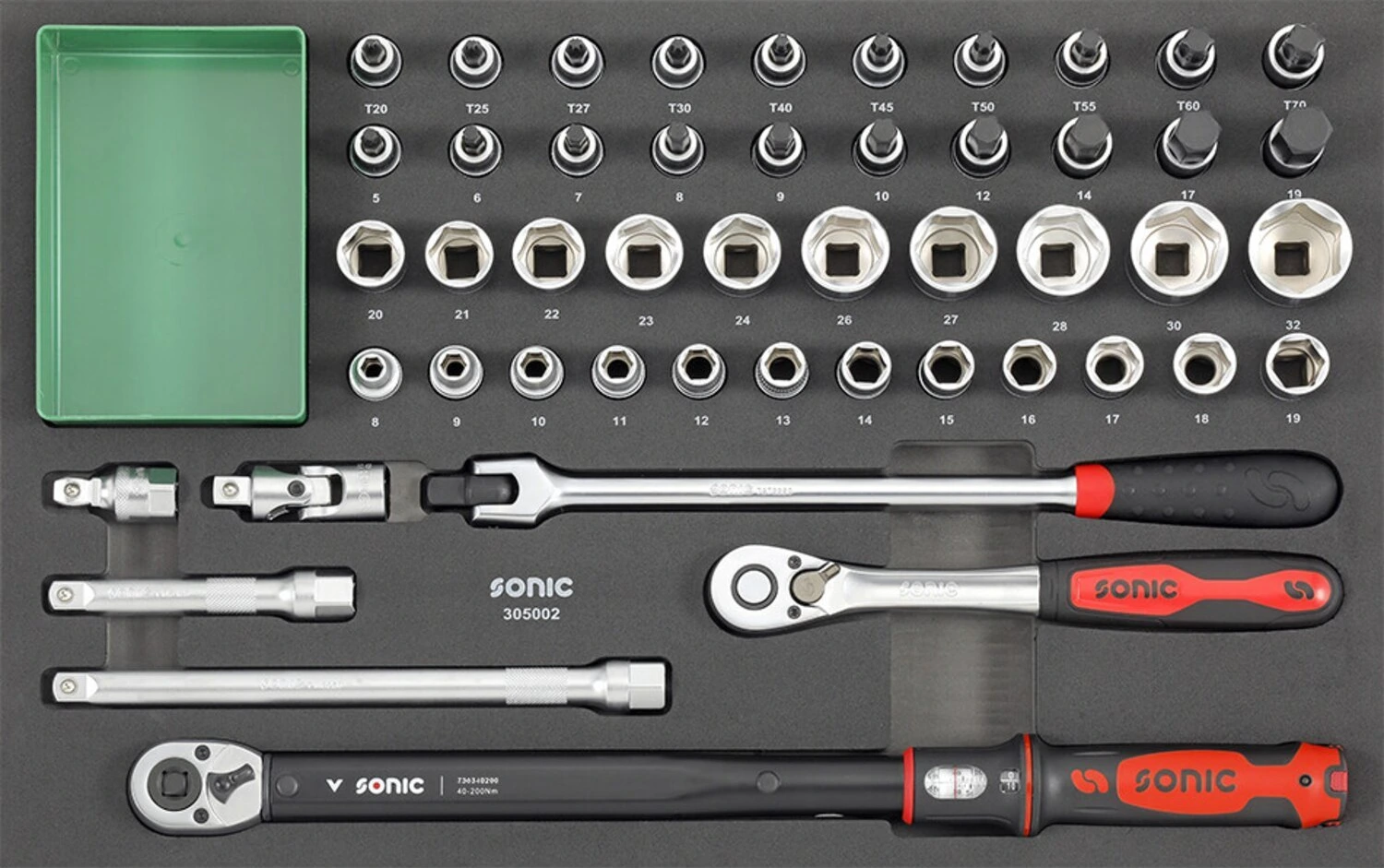 Sonic, Toolbox metric motorcycle. 349 piece, Black, 859 mm