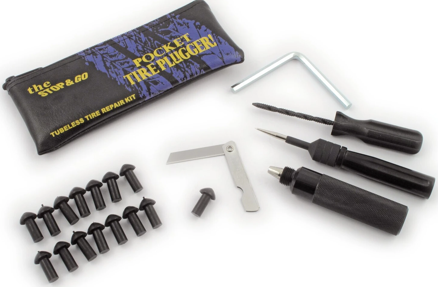 Stop & Go, tire plugger repair kit, pocket