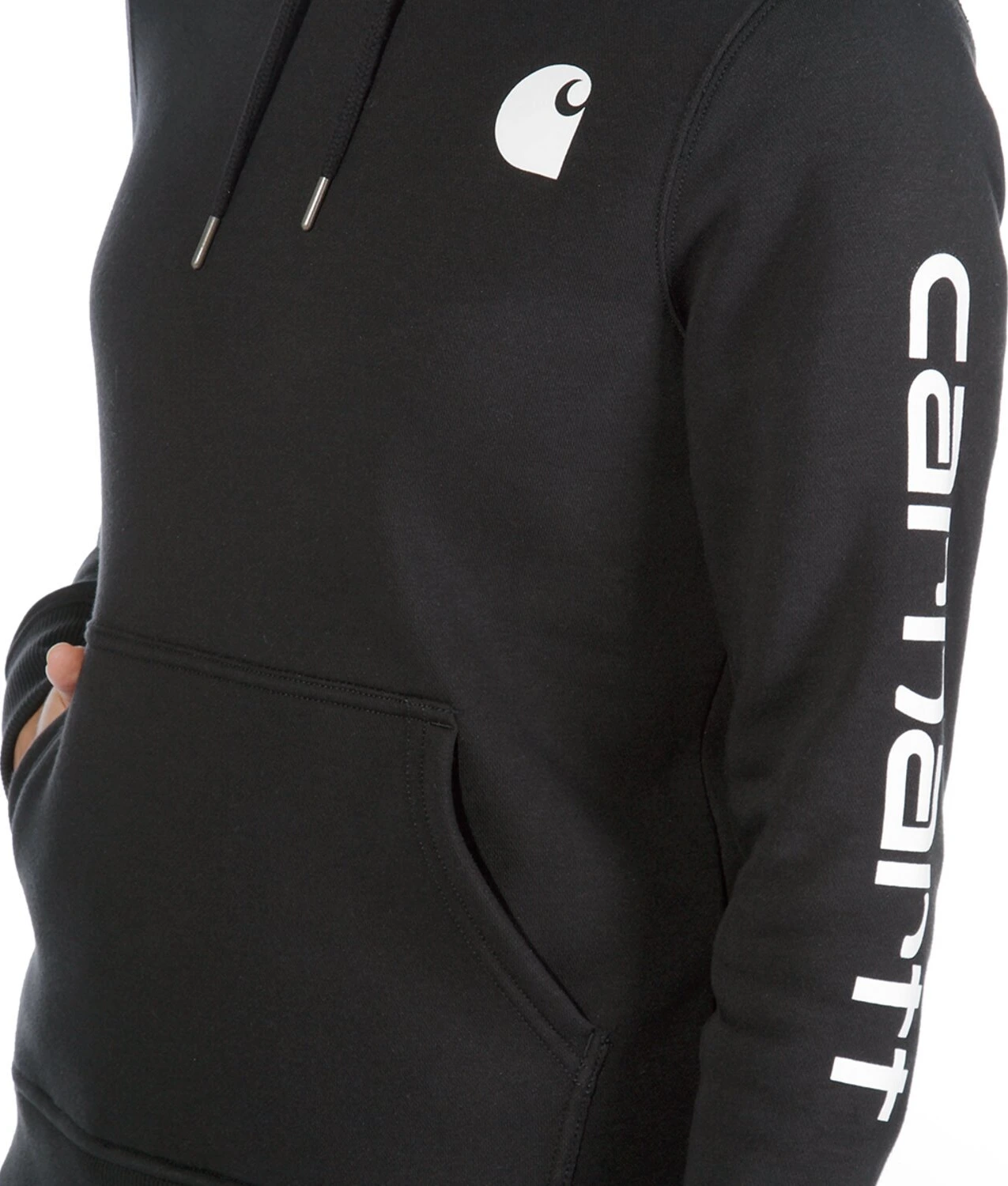 Carhartt Logo Sleeve female hoodie, Black, M