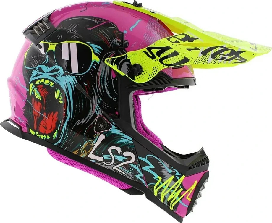 LS2 MX437 FAST II MINI GORILLA Helmet - S, Purple