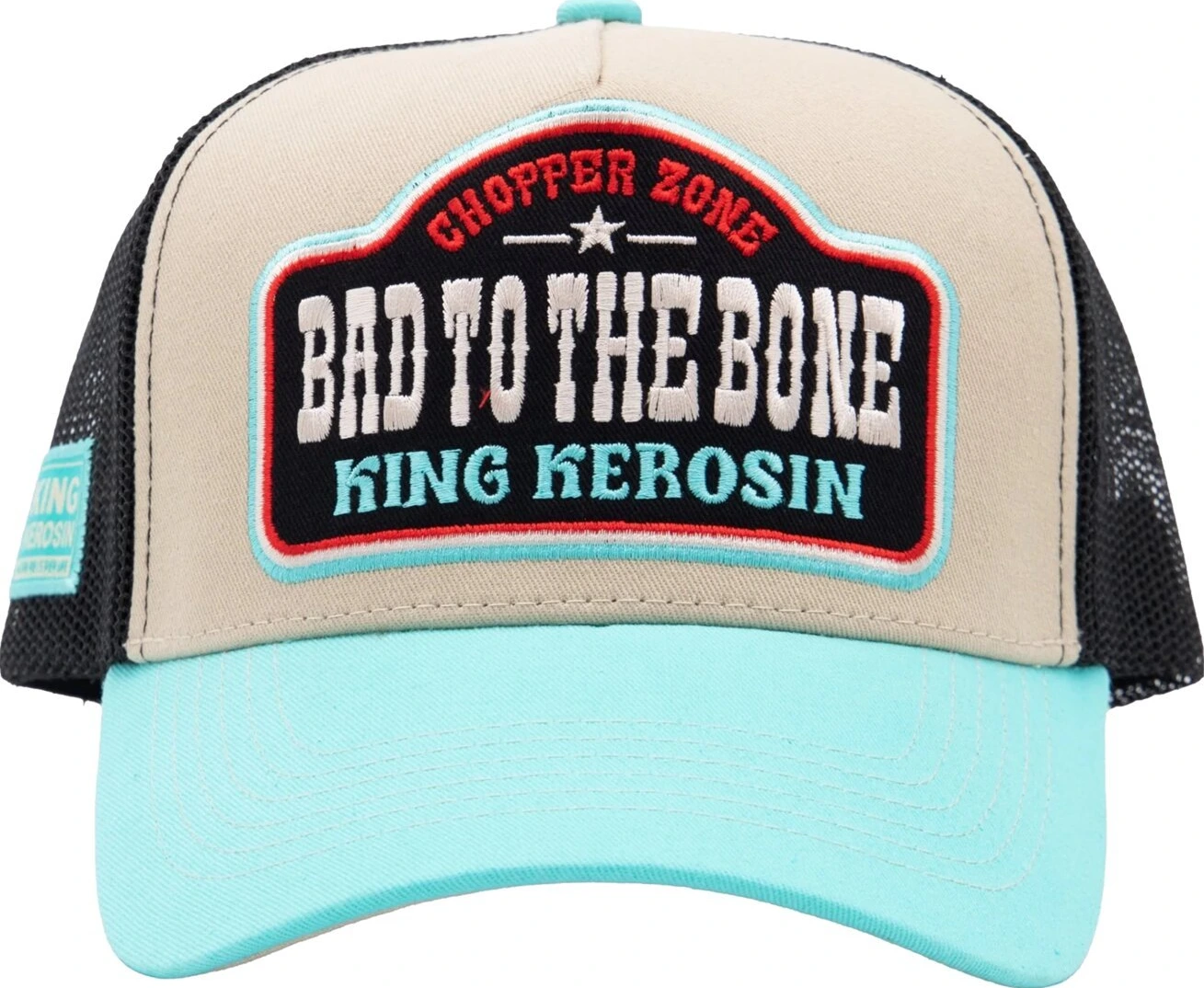 King Kerosin Bad To The Bone trucker cap turquoise/ecru, Beige