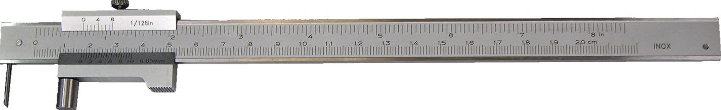 MIB, marking vernier caliper with roll, 200 mm, Chrome