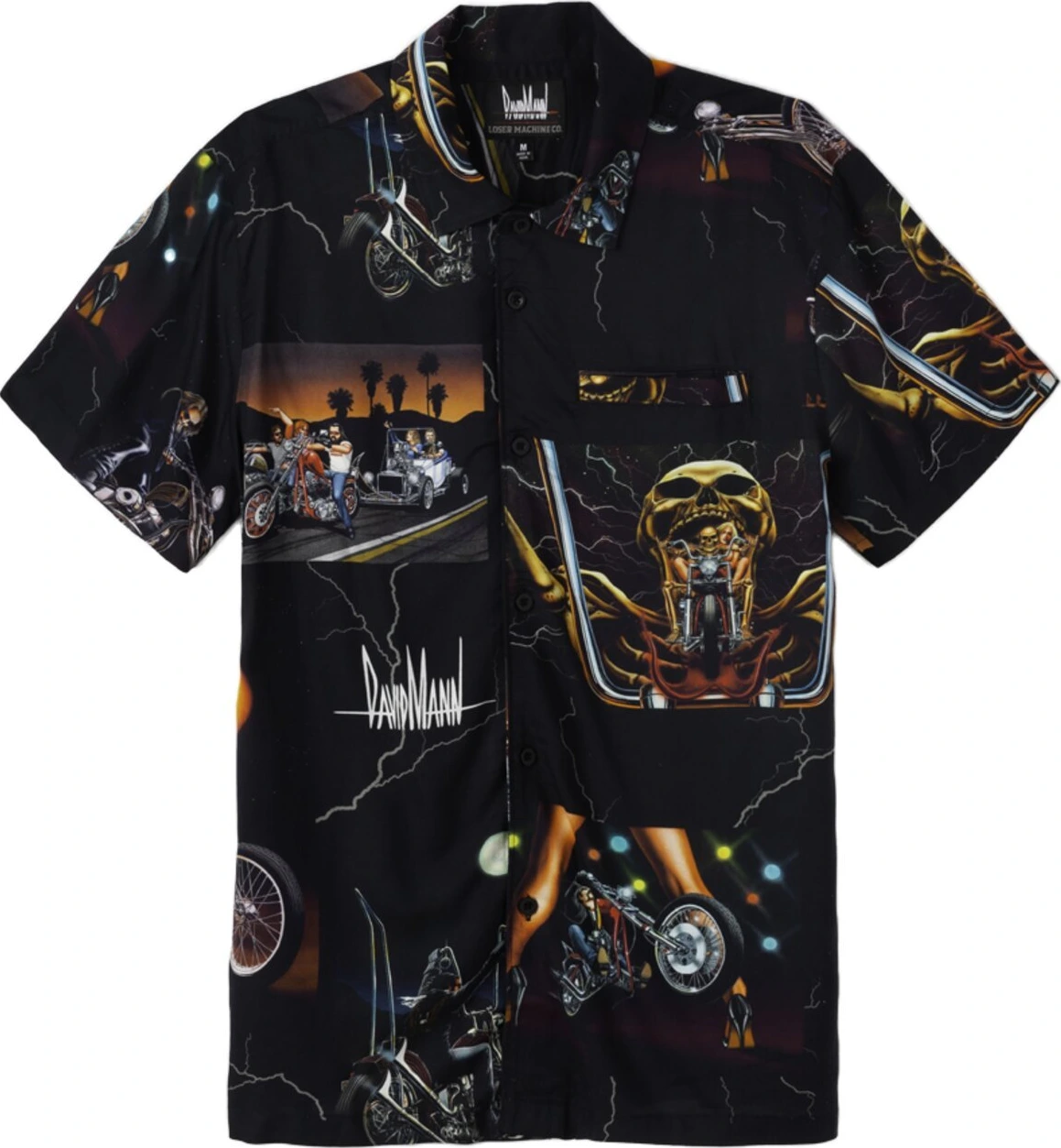Loser Machine David mann collage shirt black, M