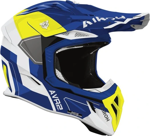 Airoh Helmet Aviator Ace 2 Shield Blue/Yellow gloss, S