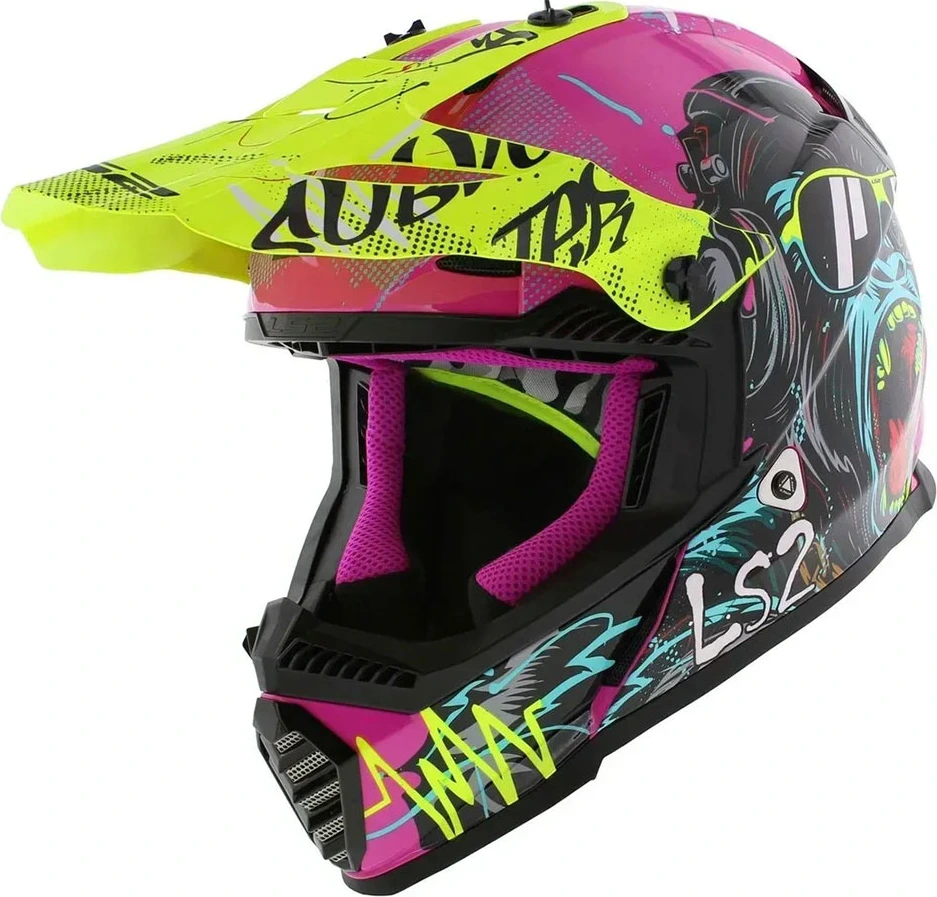 LS2 MX437 FAST II MINI GORILLA Helmet - S, Purple