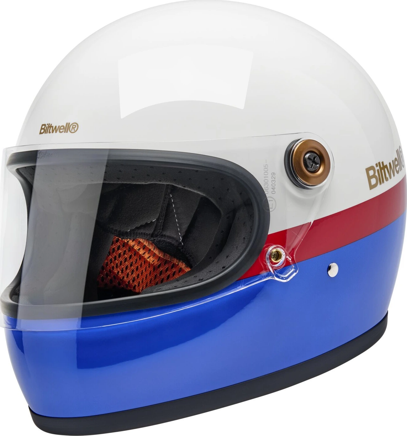 Biltwell Gringo S helmet gloss RWB, White