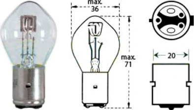 Lemputė 12v 35/35w Ba 20d