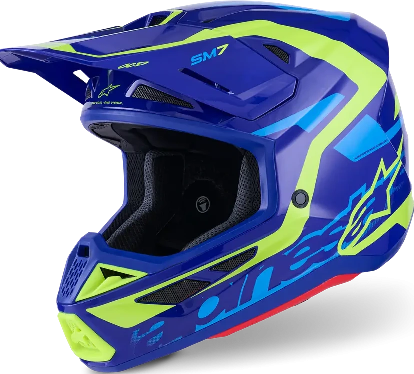 HELMET SM7 DEED BLUE/YEL XS
