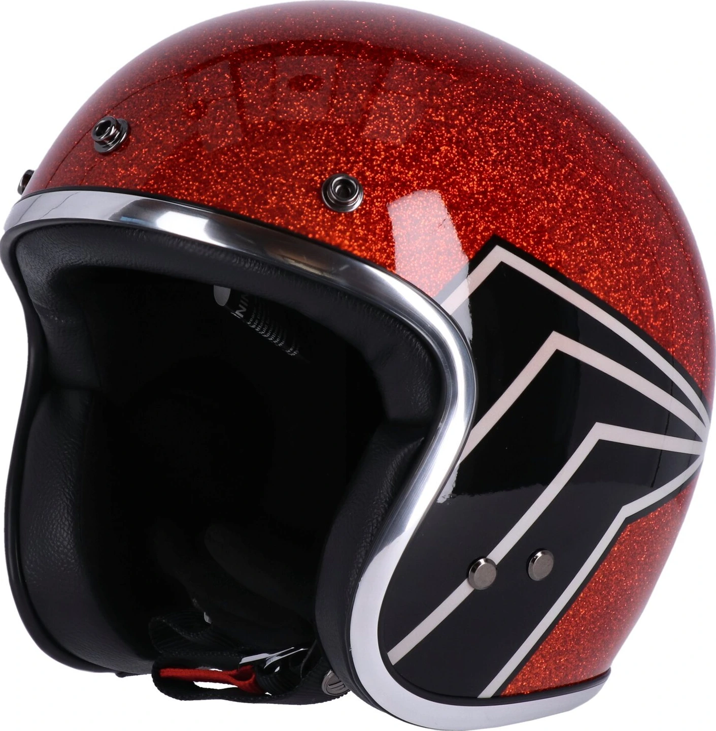 13 1/2 Skull bucket helmet flake, amber, S, Metal Flake