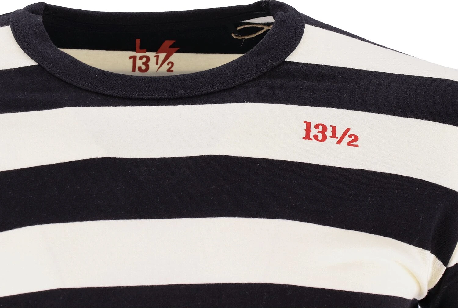 13 1/2 Behind Bars long sleeve, white, Black, S