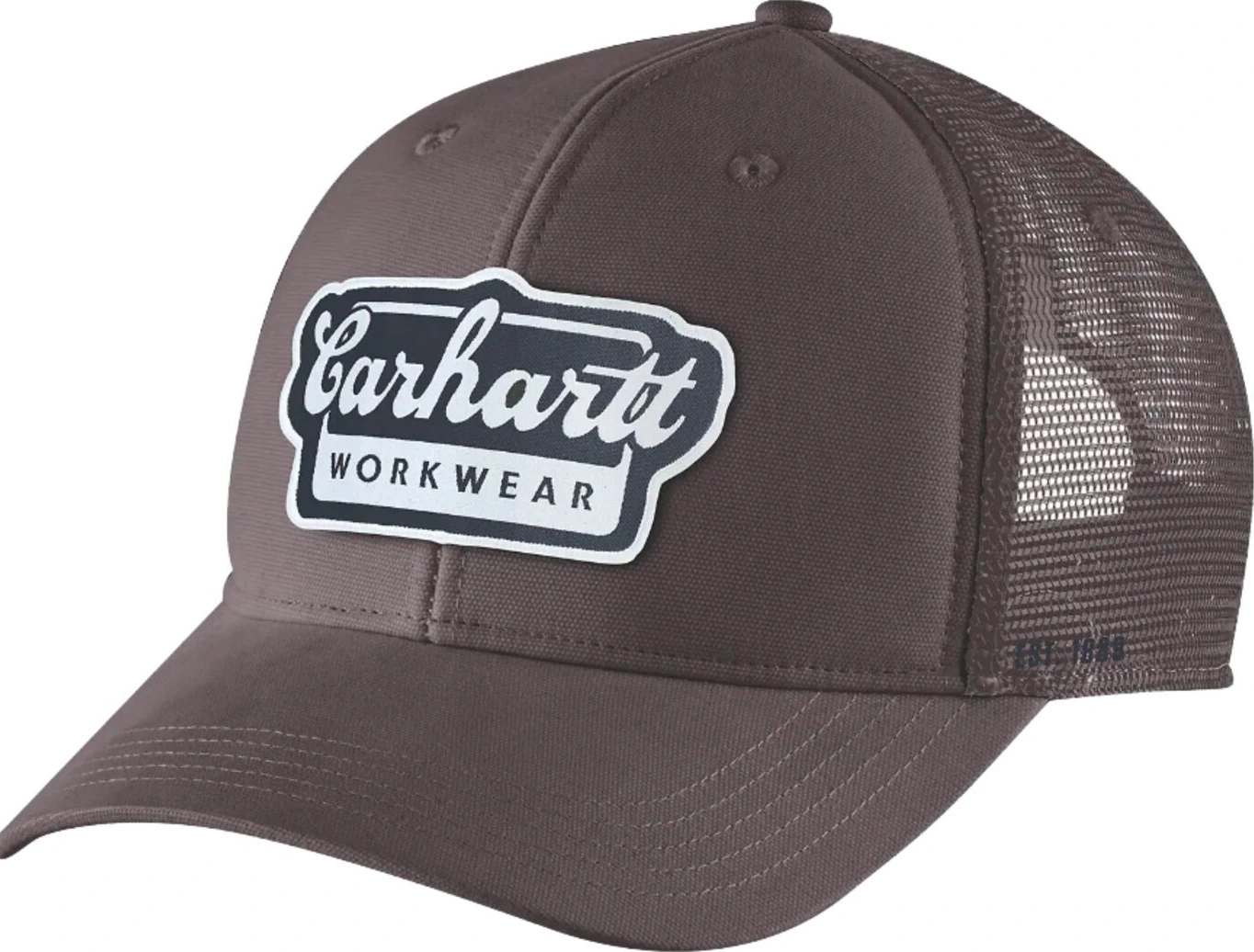 Carhartt Twill Mesh-Back Script cap, dark sepia