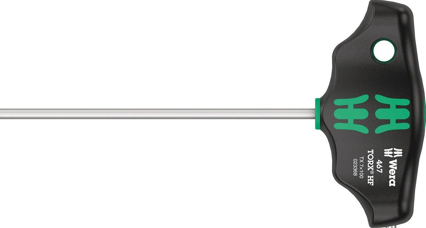 Wera HF T formos rankena TX7 Torx® atsuktuvas serija 467, Juoda, Chromuota, 100 mm