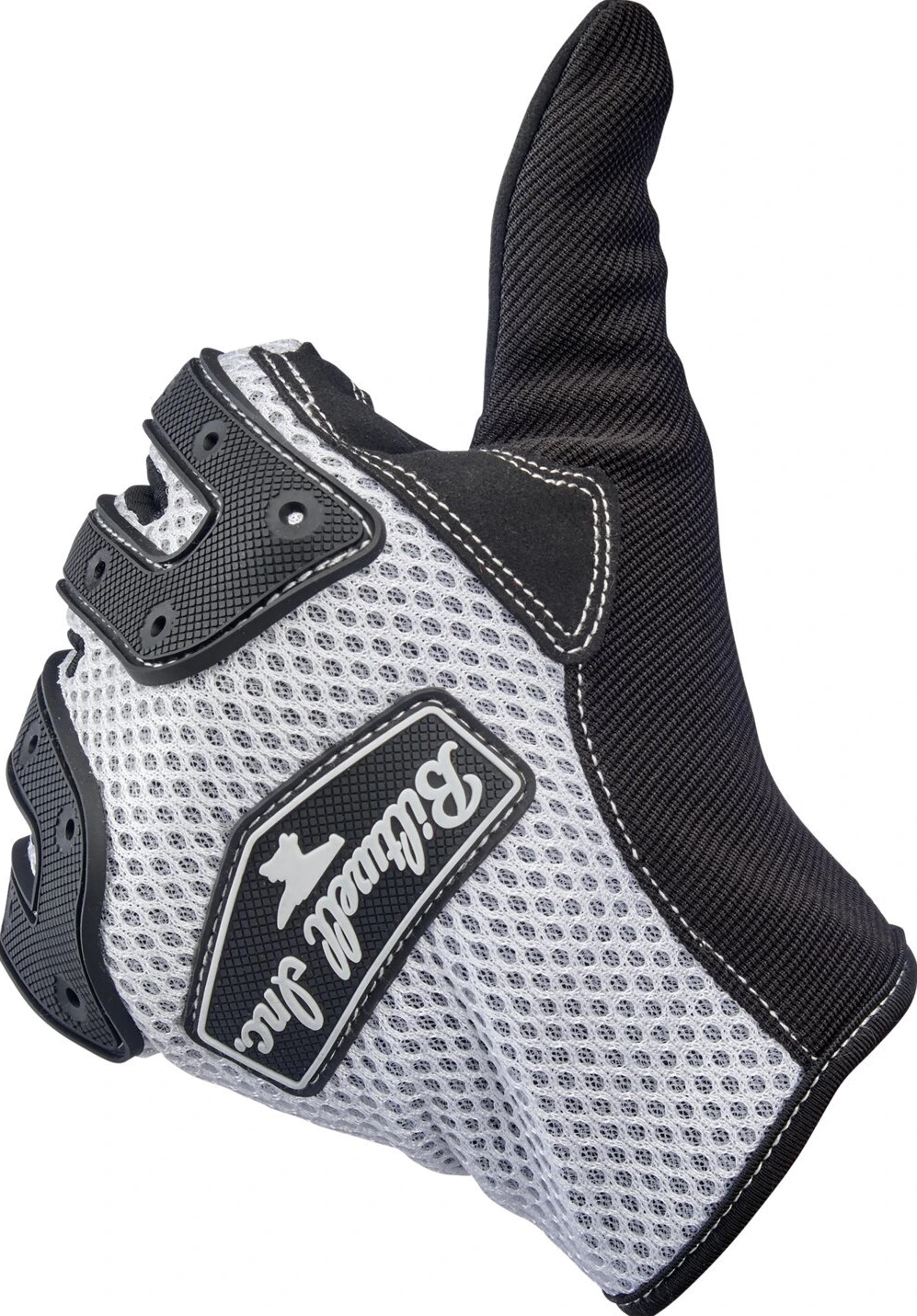 Biltwell Anza gloves, white, Black, XS