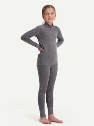 Svala Merino Extra Warm kids underwear set grey, 140