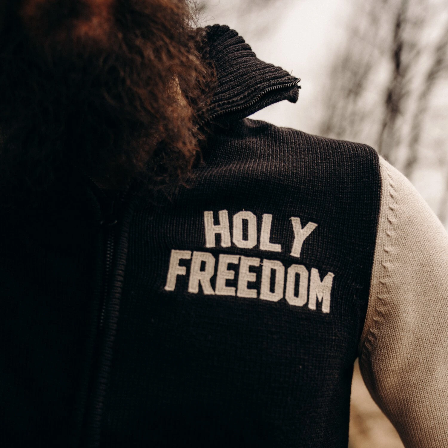 Holy Freedom Dirtrack sweatshirt, Black, white, M