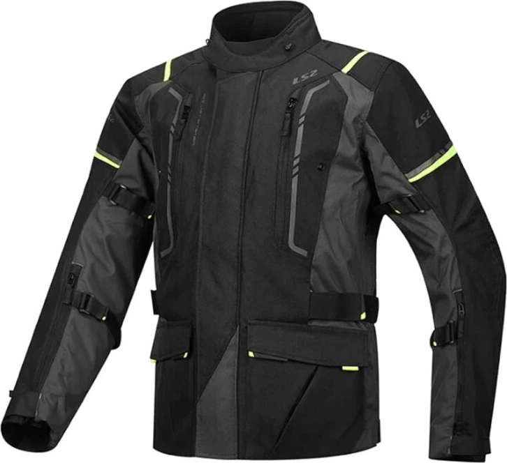 LS2 Narvik Man Jacket - L, Grey Black H-V Yellow