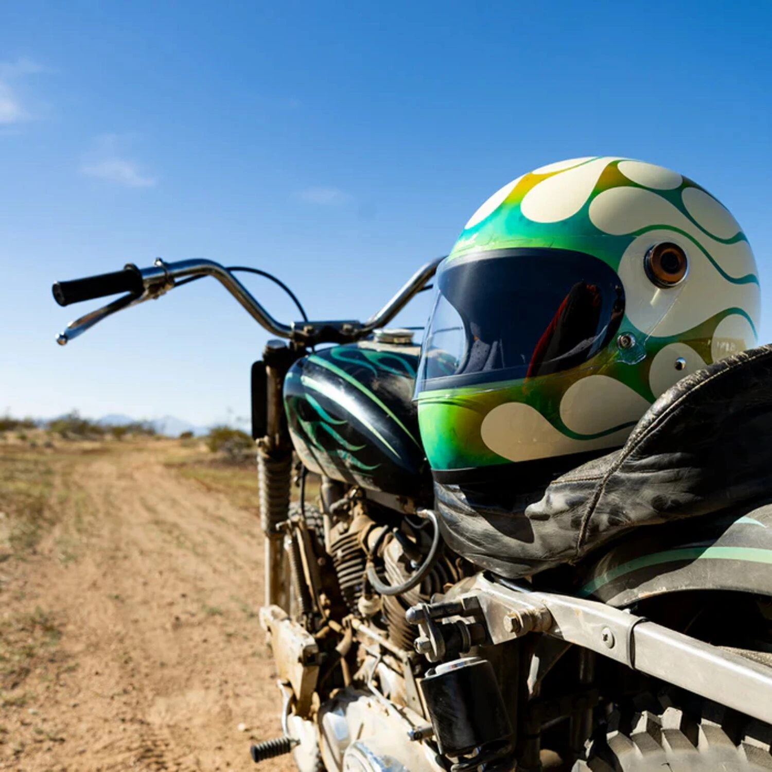 Biltwell Gringo S x Born Free collab helmet, Green, 2XL, Gloss