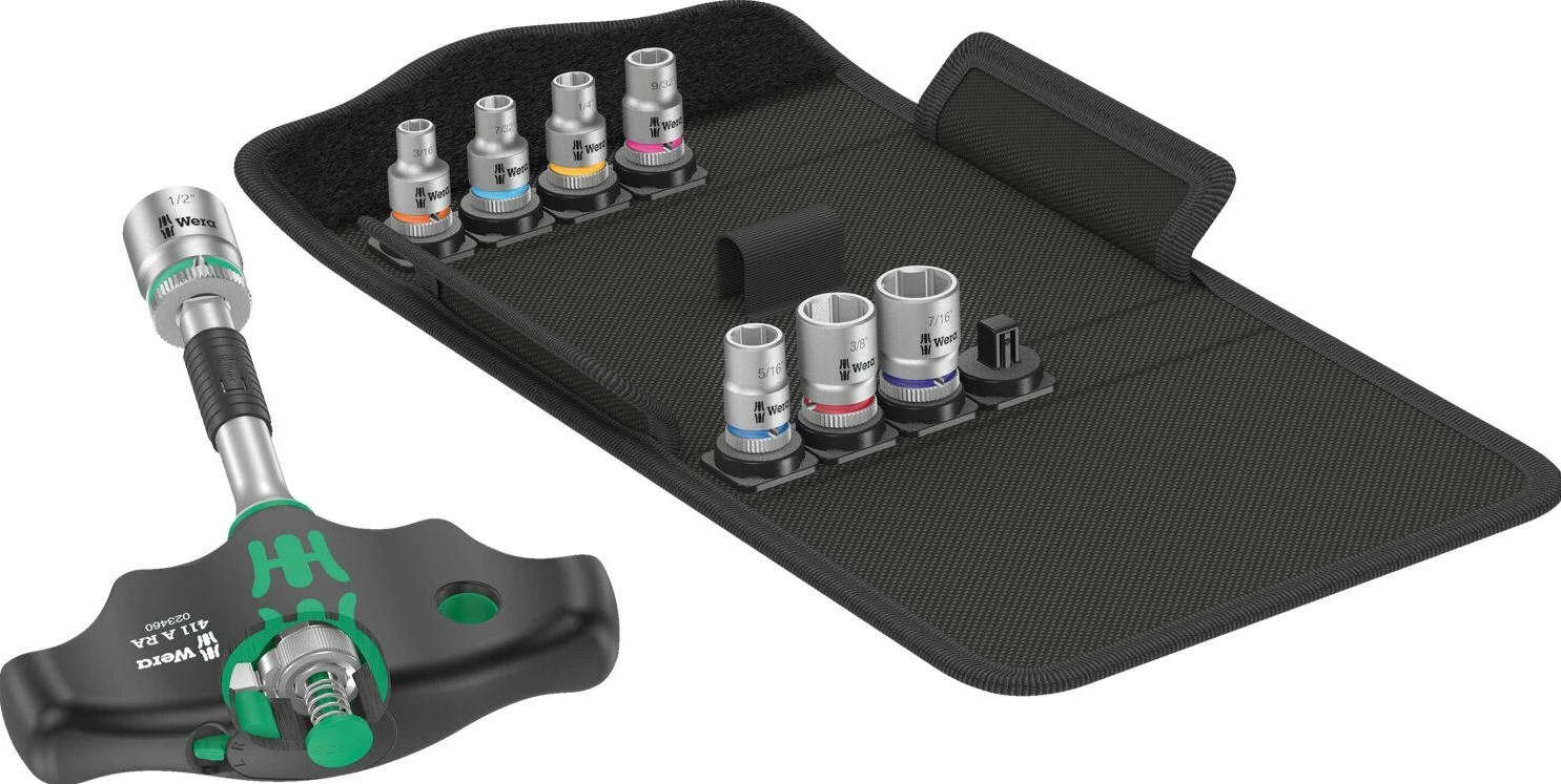 Wera, Kraftform Kompact 400 RA. 1/4" drive. US sizes, Black