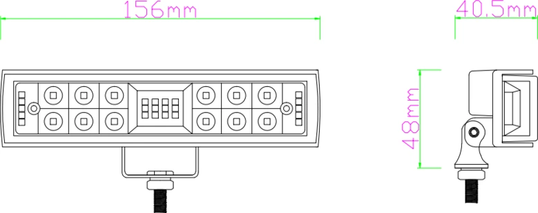 Kinwons LED darba gaisma side shooter 24x3w 10x3w