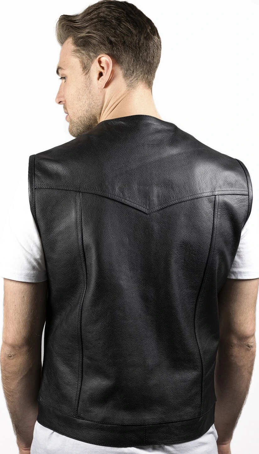 John Doe MC Outlaw leather vest, Black, 5XL