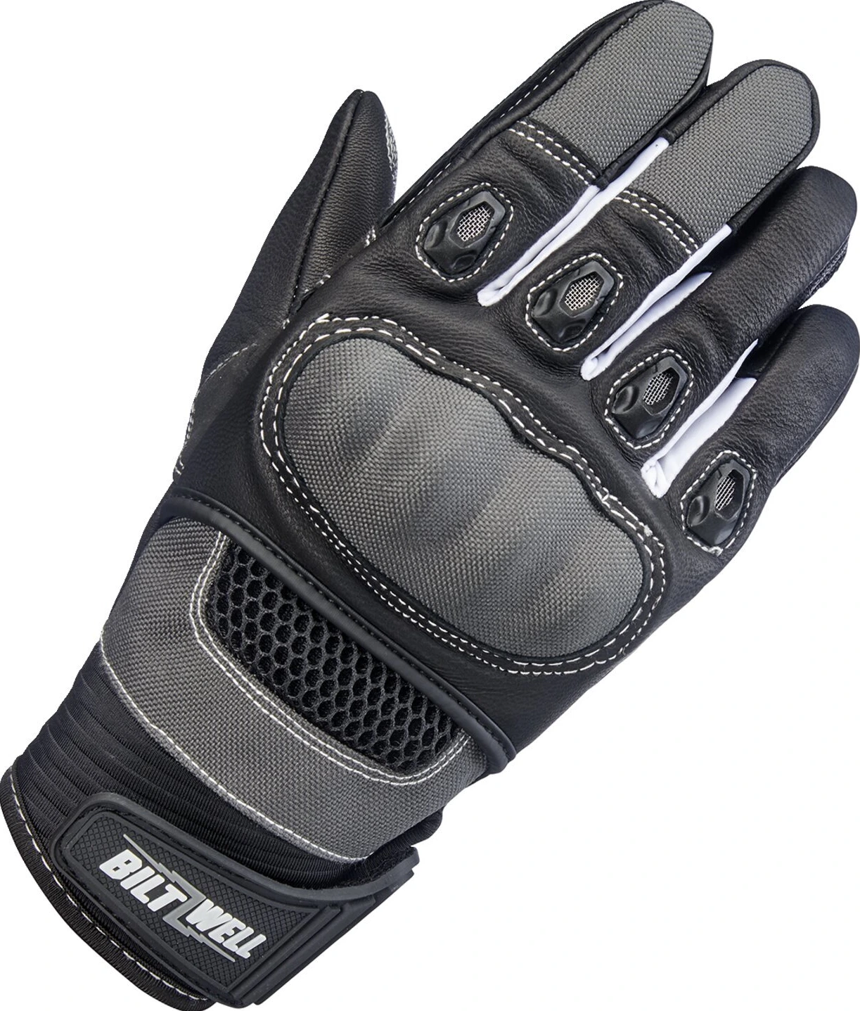 Biltwell Bridgeport gloves, gray, Black, XS