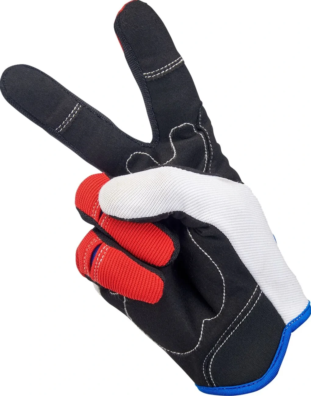 GLOVES MOTO RD/WH/BL SM