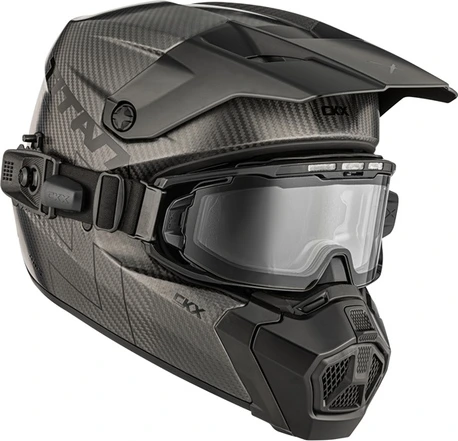 CKX Helmet Titan AMS Pro Matt Carbon + Heated Photochromic Goggles, M