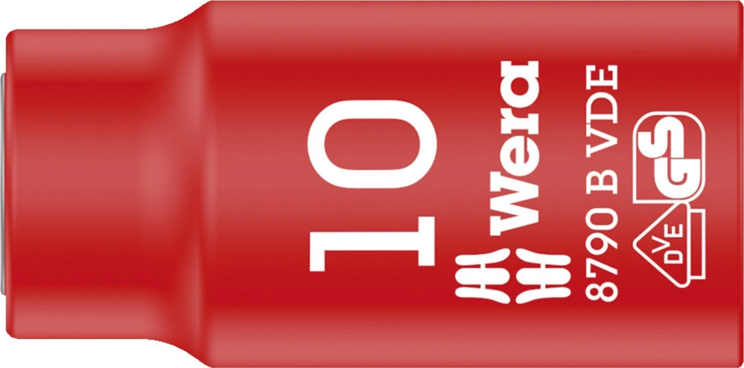 Wera Zyklop drive sockets 3/8" VDE 8790B, Red, 10 mm