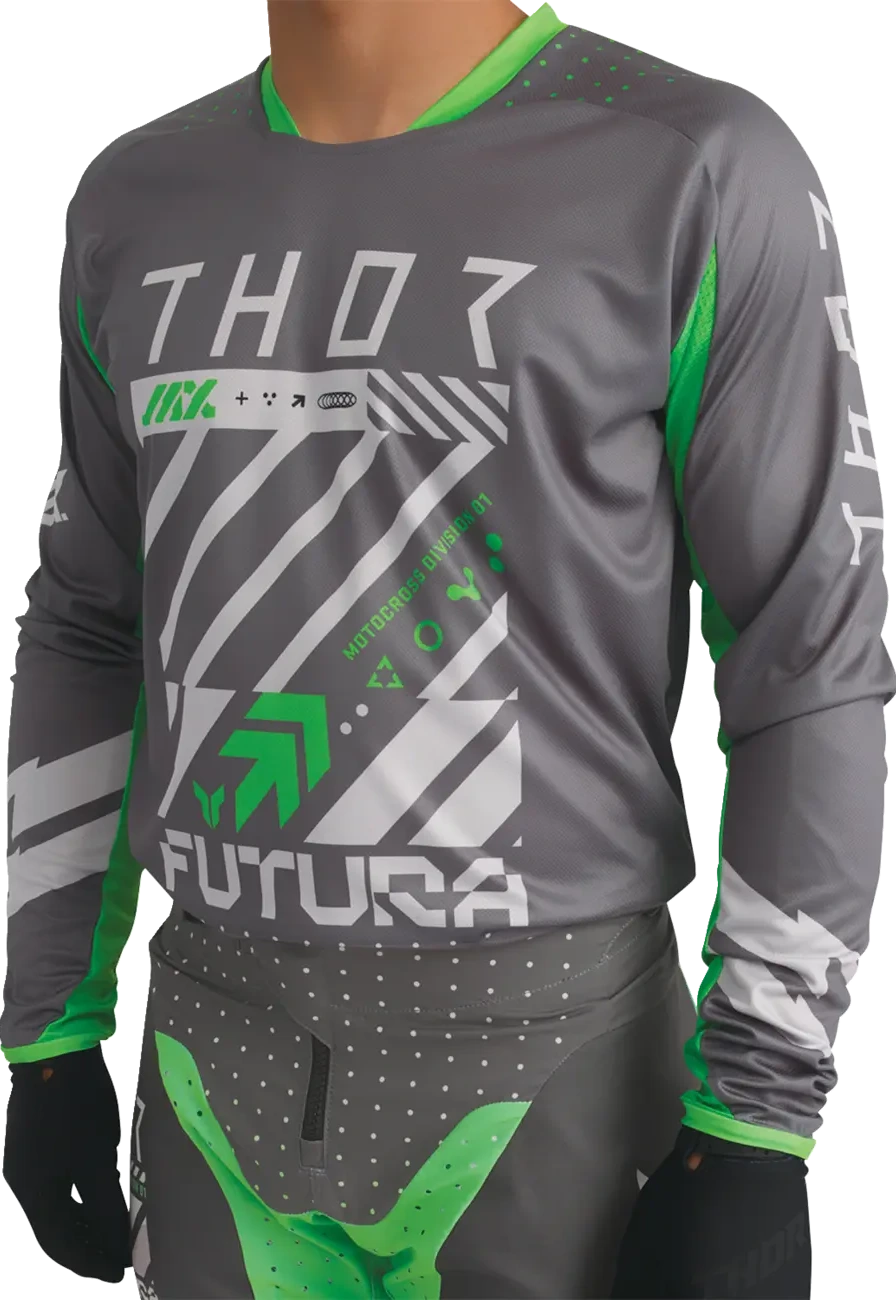 JERSEY LAUNCHMODE FUTURA CHAR/GRN S